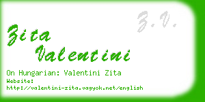 zita valentini business card